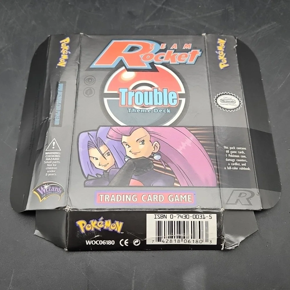 Pokemon WOTC Team Rocket Trouble Theme Deck Empty Box NO CARDS